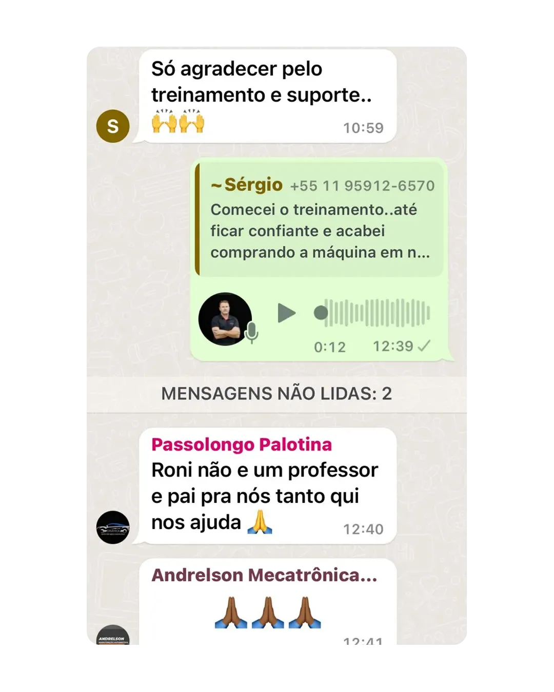 Depoimento de aluno 1